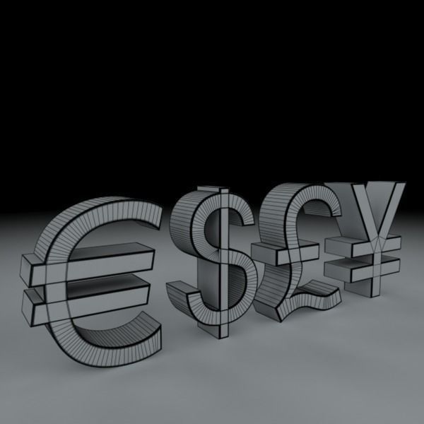Currency Symbols 3D model_35