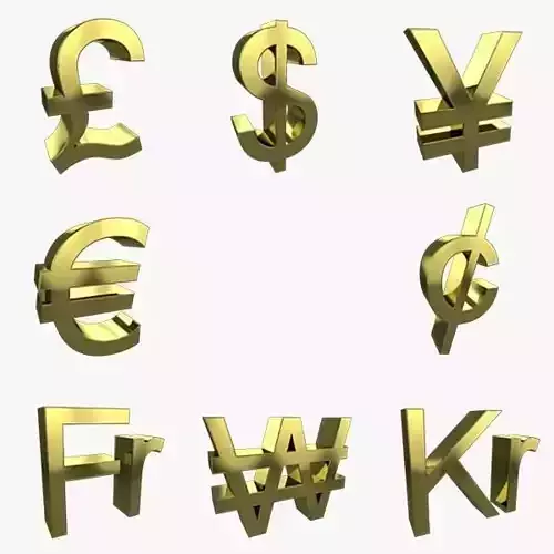 Currency Symbols 3D model