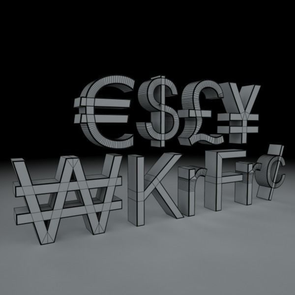 Currency Symbols 3D model_37