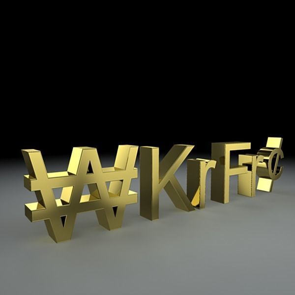 Currency Symbols 3D model_2