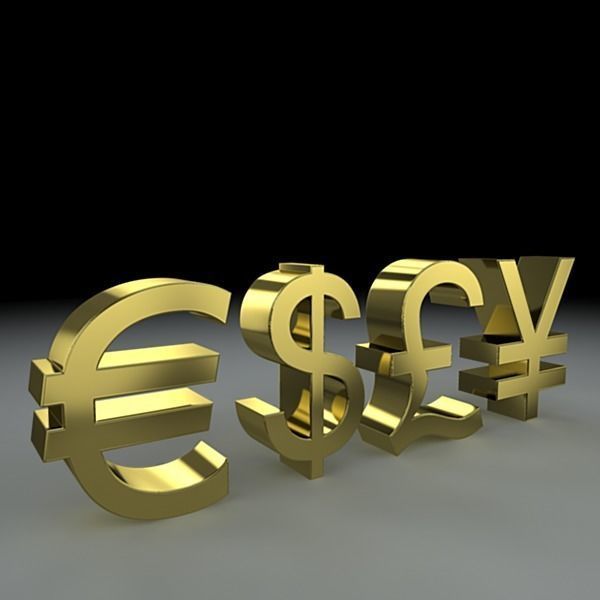 Currency Symbols 3D model_1