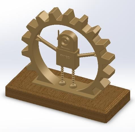 Golden Gear Award Trophy Free 3D model_1