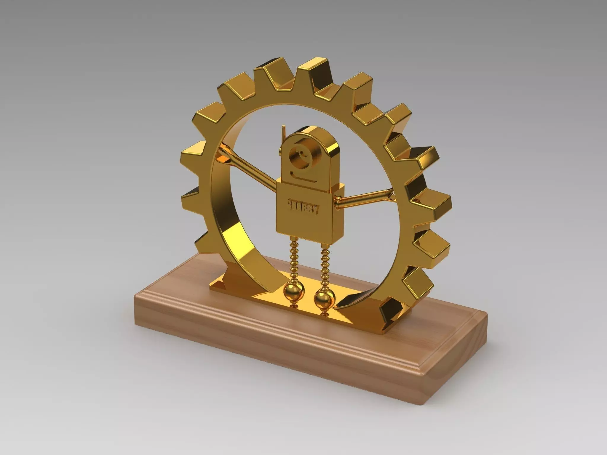 Golden Gear Award Trophy Free 3D model_0