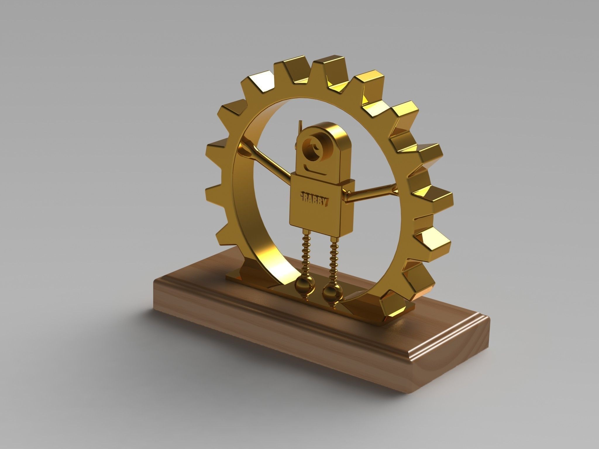 Golden Gear Award Trophy Free 3D model_4
