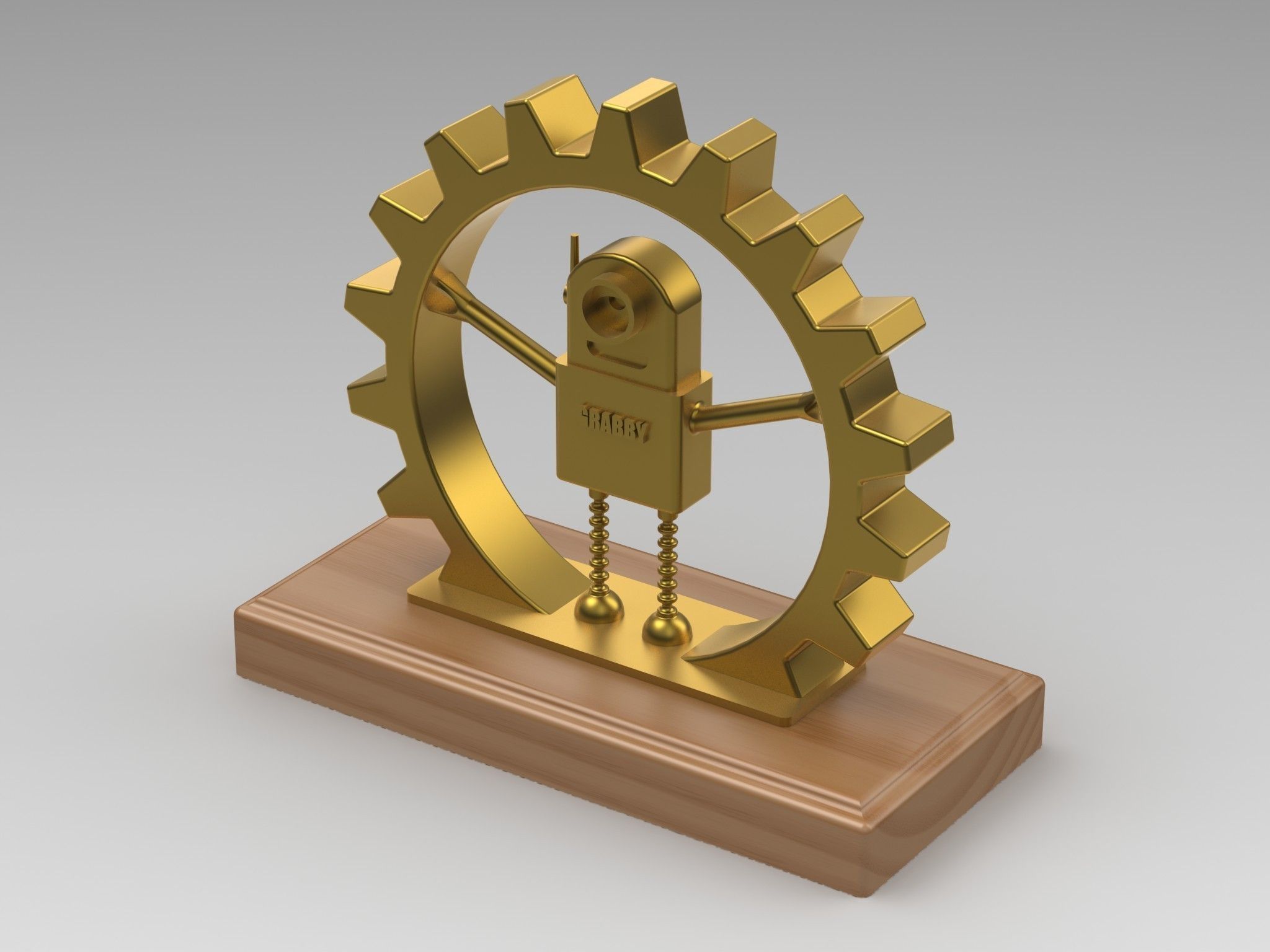 Golden Gear Award Trophy Free 3D model_3