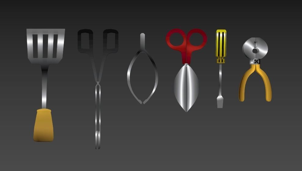 Cartoon mix tools 3D model_3