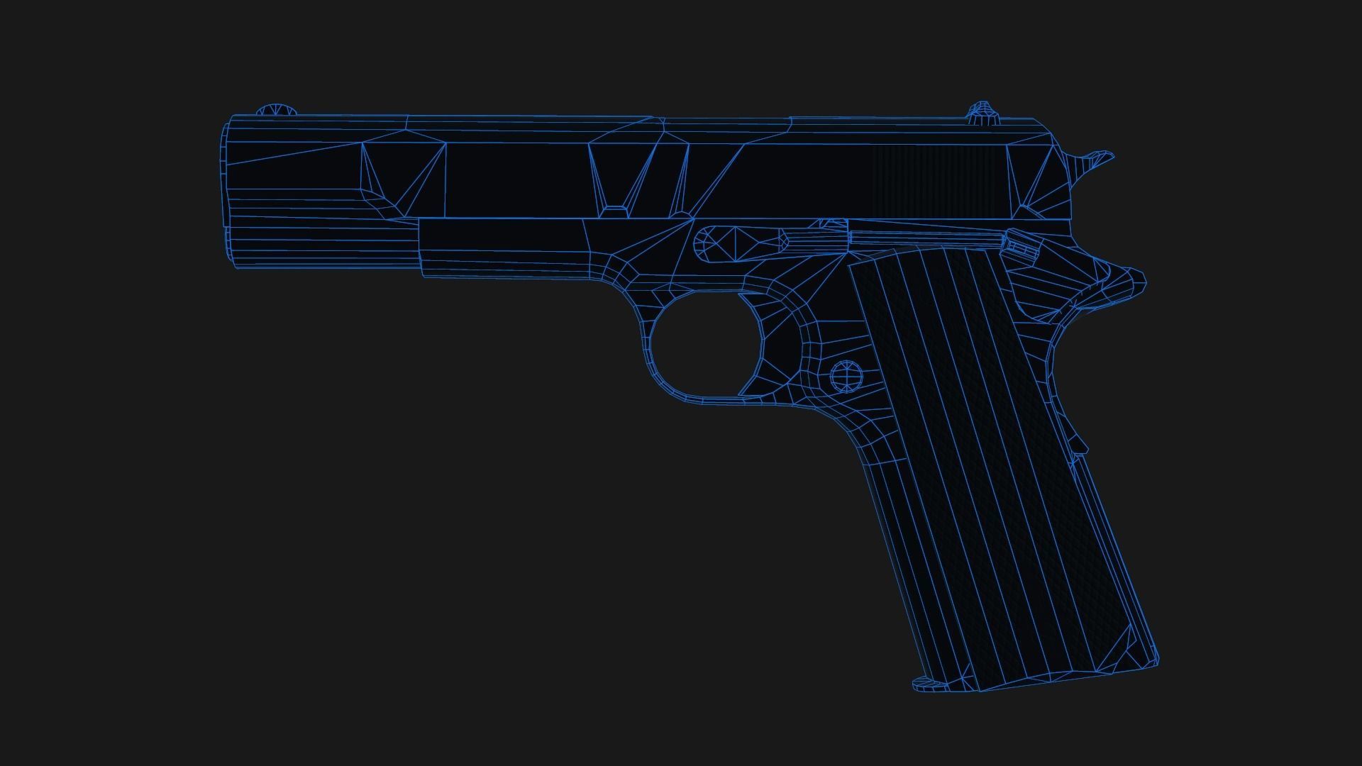 Modern 1911 Low-poly 3D model_16