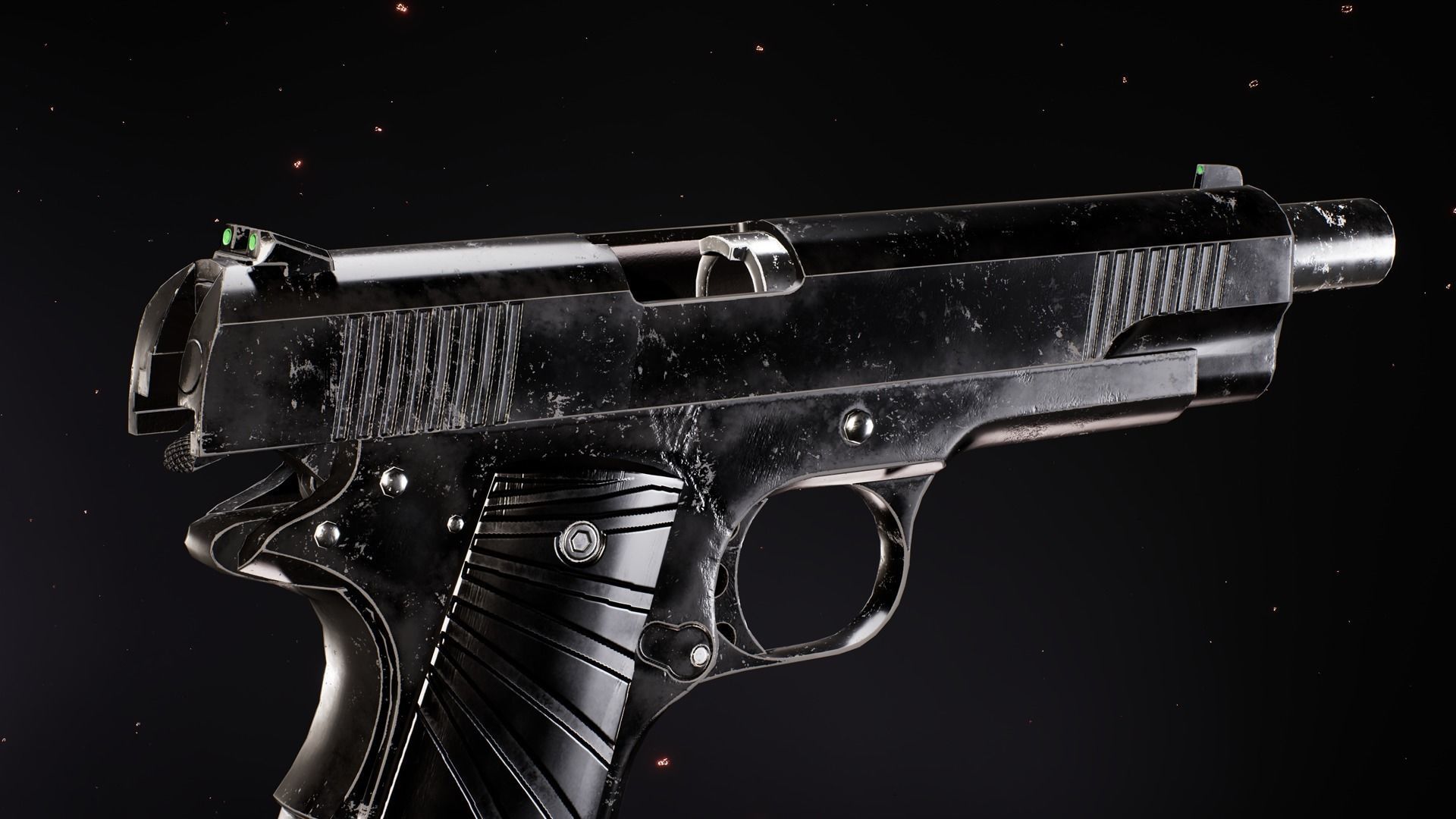 Modern 1911 Low-poly 3D model_13