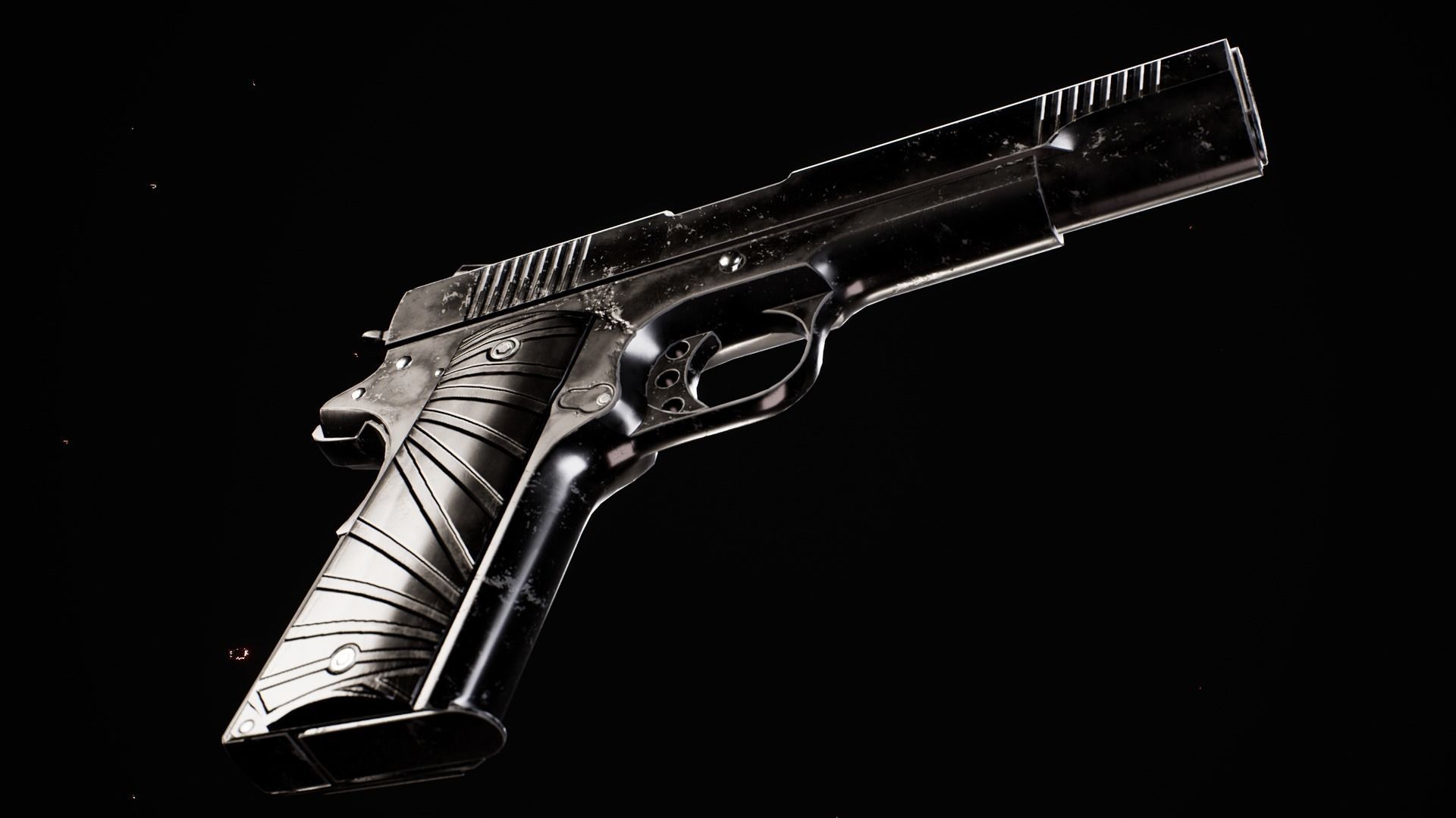 Modern 1911 Low-poly 3D model_11