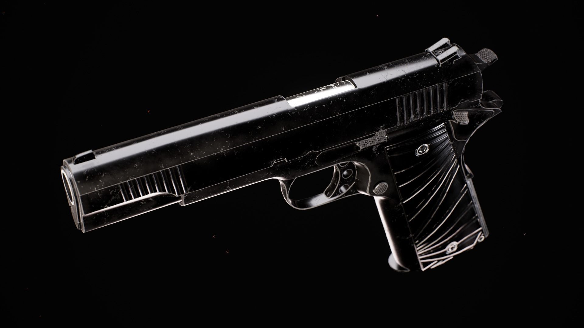 Modern 1911 Low-poly 3D model_6