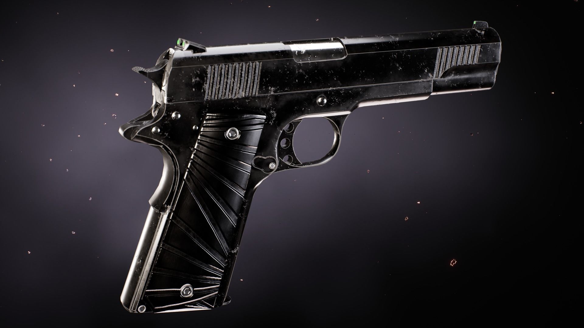 Modern 1911 Low-poly 3D model_9