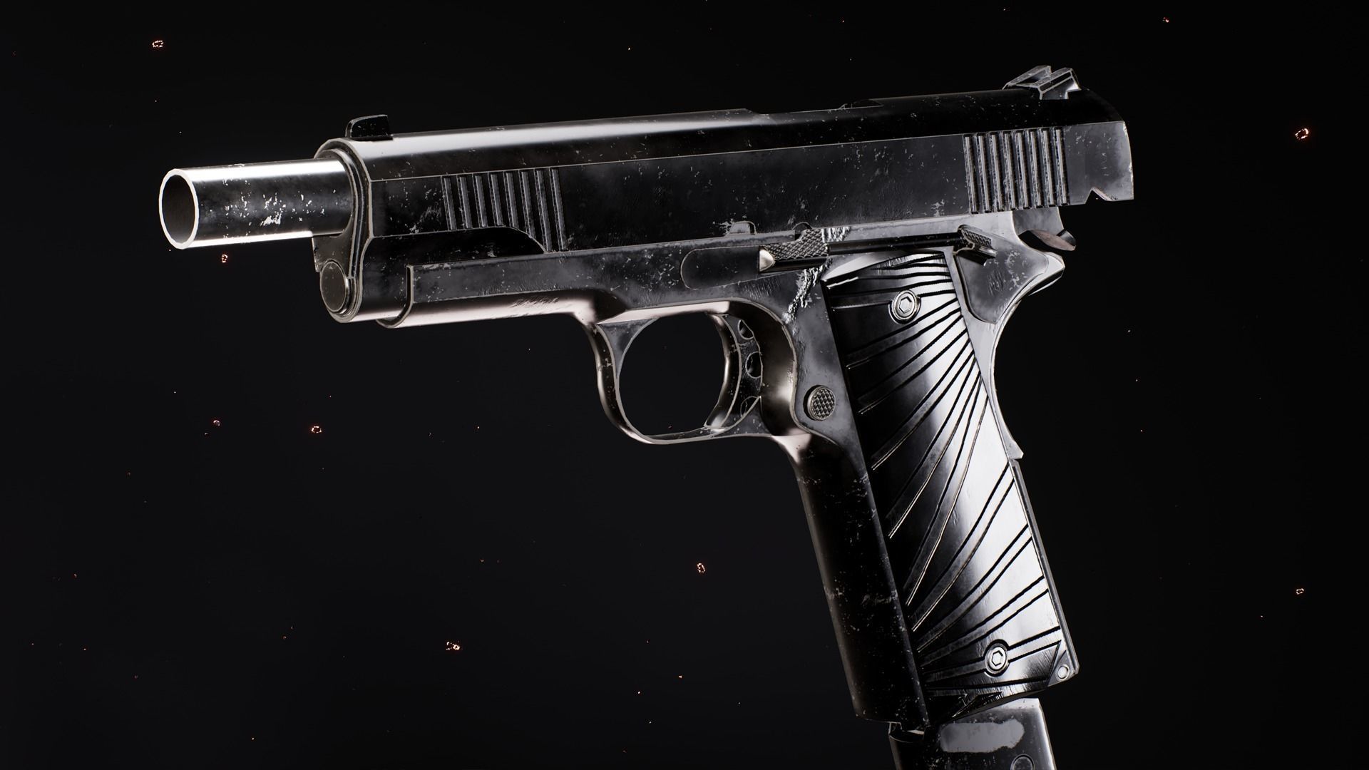 Modern 1911 Low-poly 3D model_14