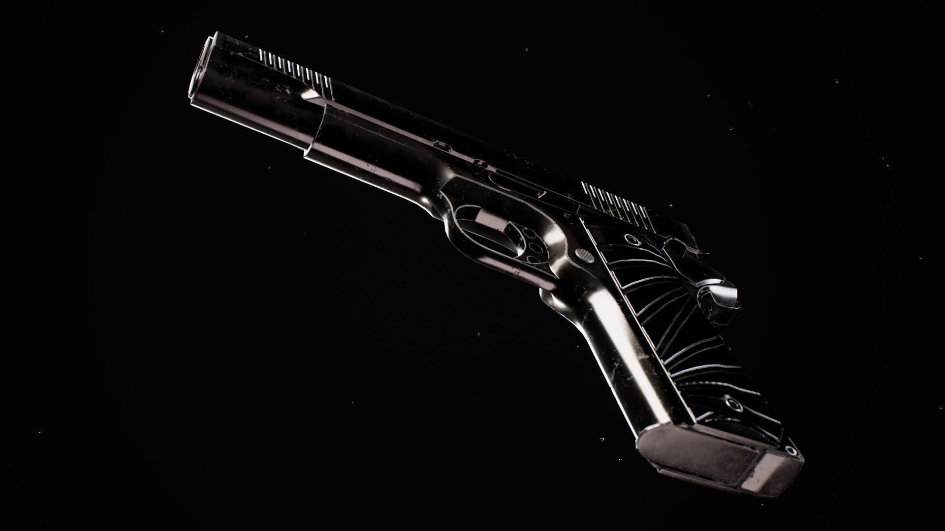 Modern 1911 Low-poly 3D model_7