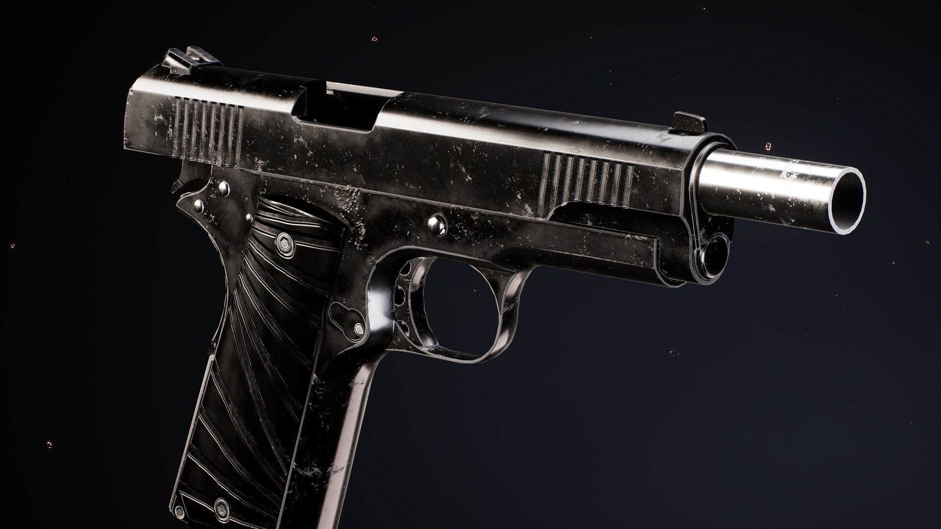 Modern 1911 Low-poly 3D model_12