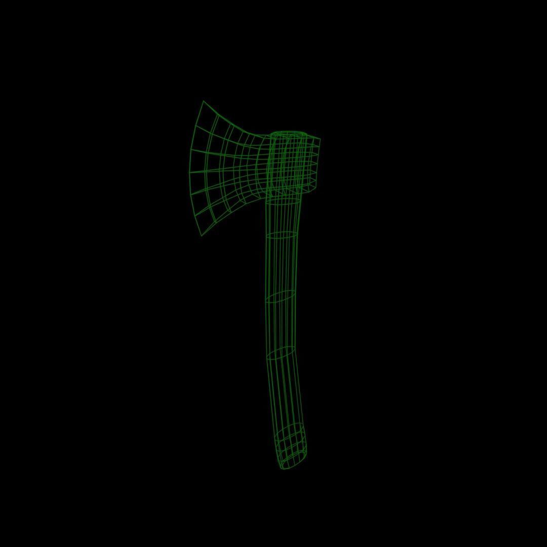 Low Poly Bloody Axe Low-poly 3D model_7