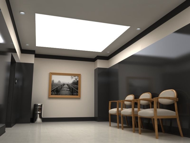 Hallway With Elevators 3D model_1