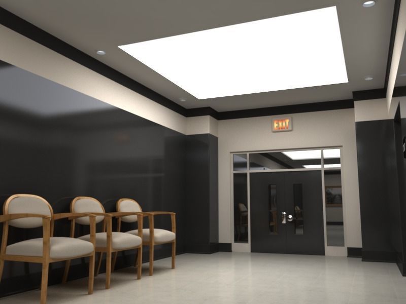 Hallway With Elevators 3D model_6