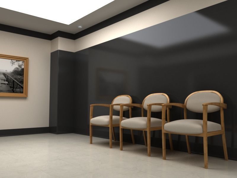 Hallway With Elevators 3D model_7