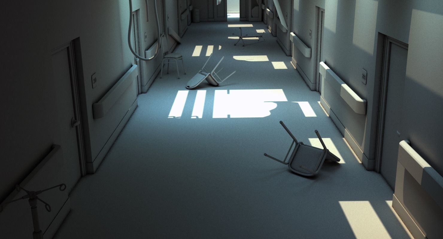Hallway Damaged 3D model_17