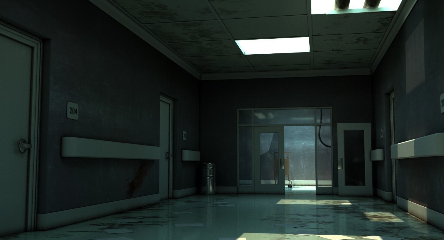Hallway Damaged 3D model_1