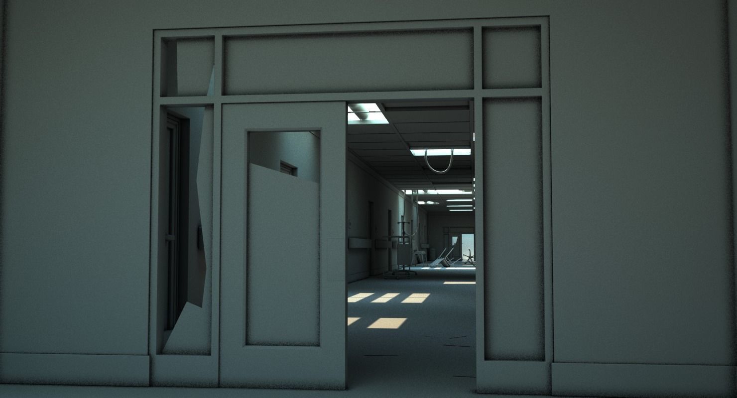 Hallway Damaged 3D model_16