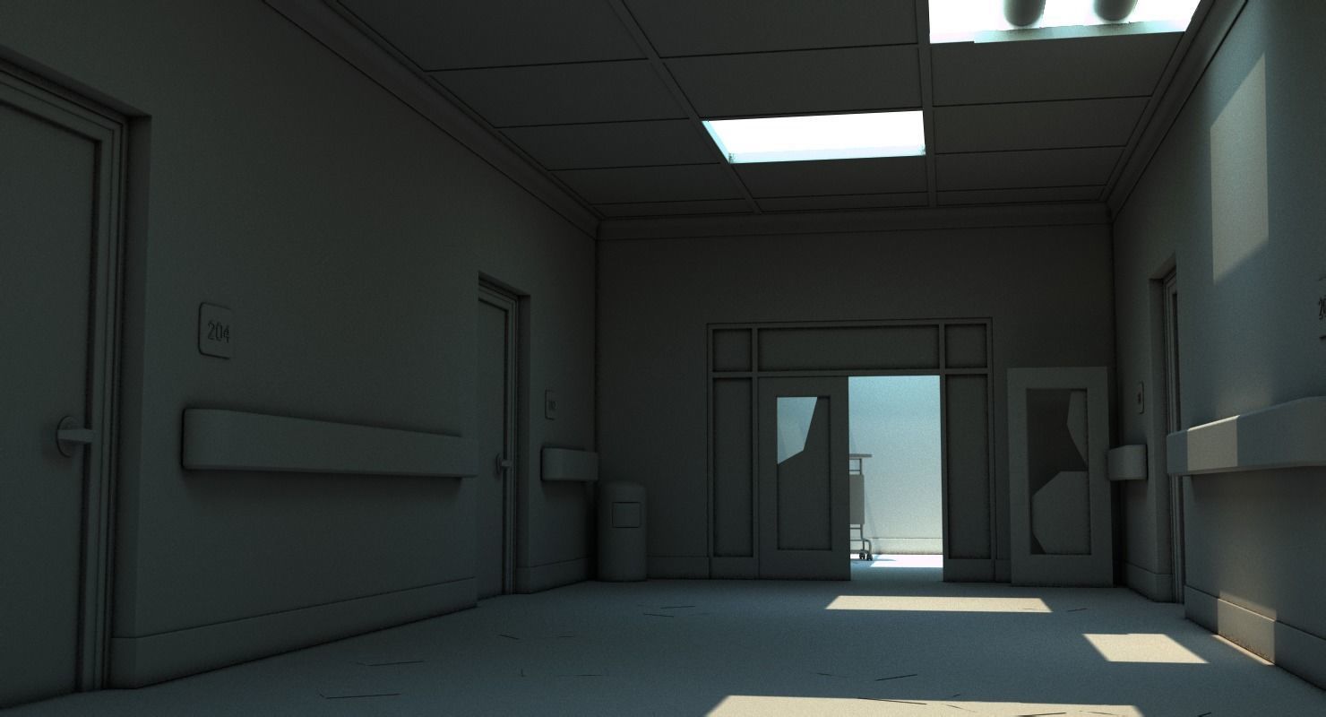 Hallway Damaged 3D model_13