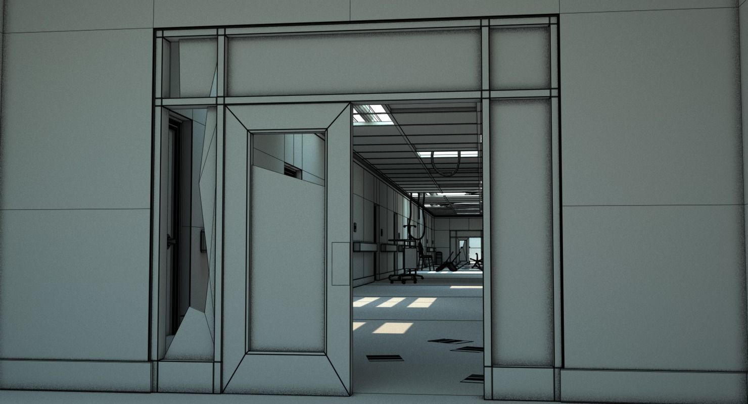 Hallway Damaged 3D model_21