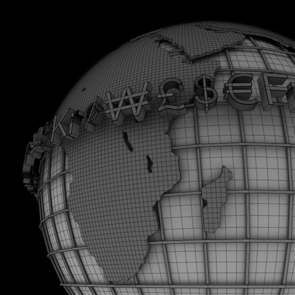 Globe D with gold letters 3D model_13