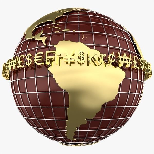 Globe D with gold letters 3D model_16
