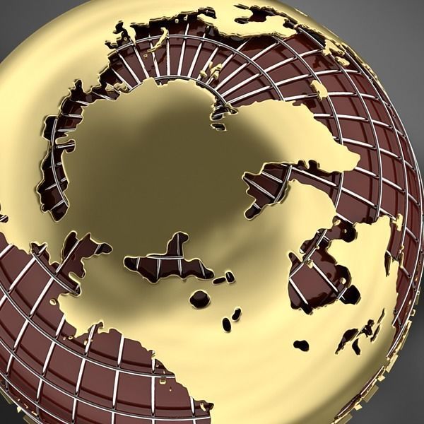 Globe B with gold chains 3D model_7
