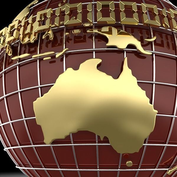 Globe B with gold chains 3D model_5
