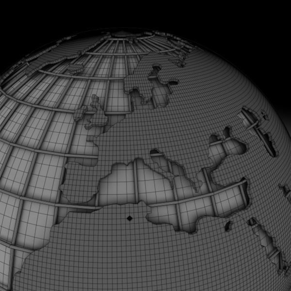 Globe B with gold chains 3D model_12