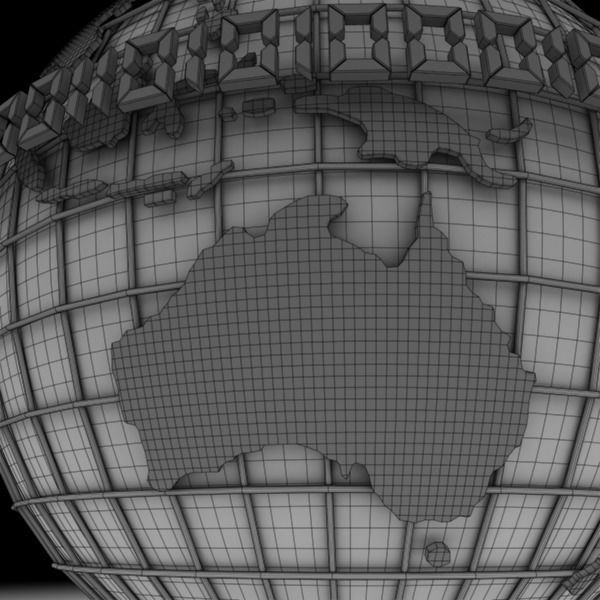 Globe B with gold chains 3D model_14