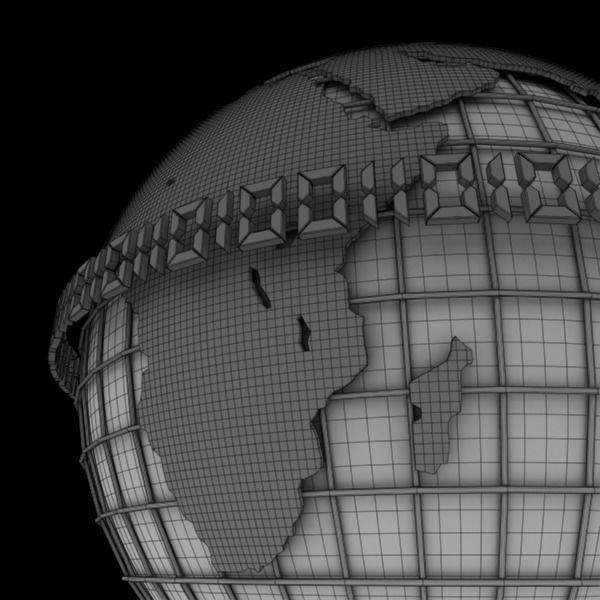 Globe B with gold chains 3D model_13