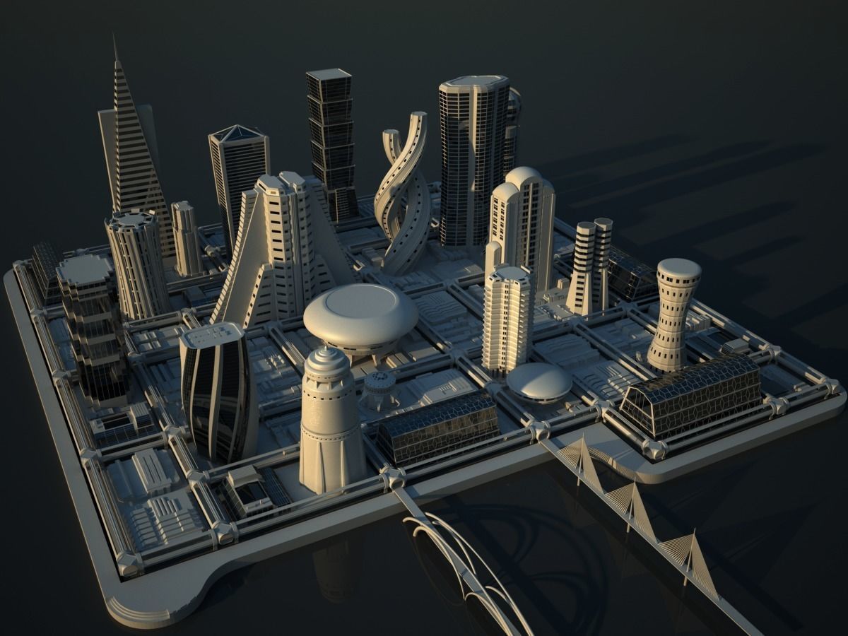 Future City Maya 3D model_7