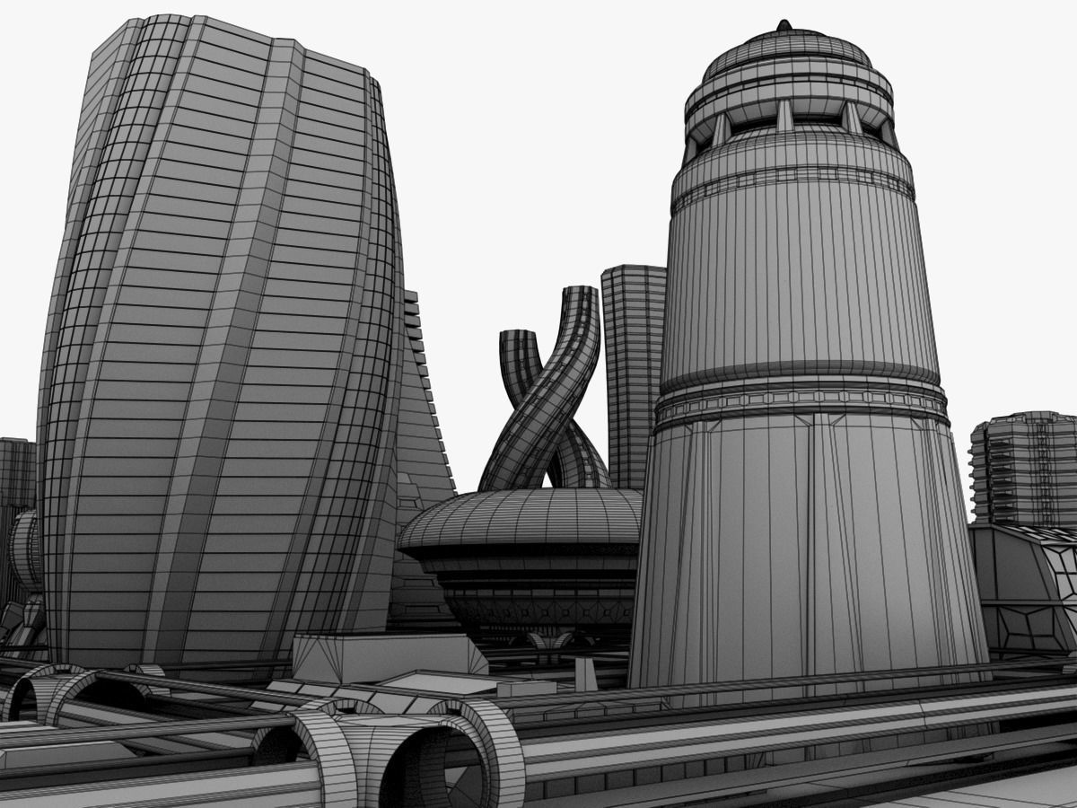 Future City Maya 3D model_34