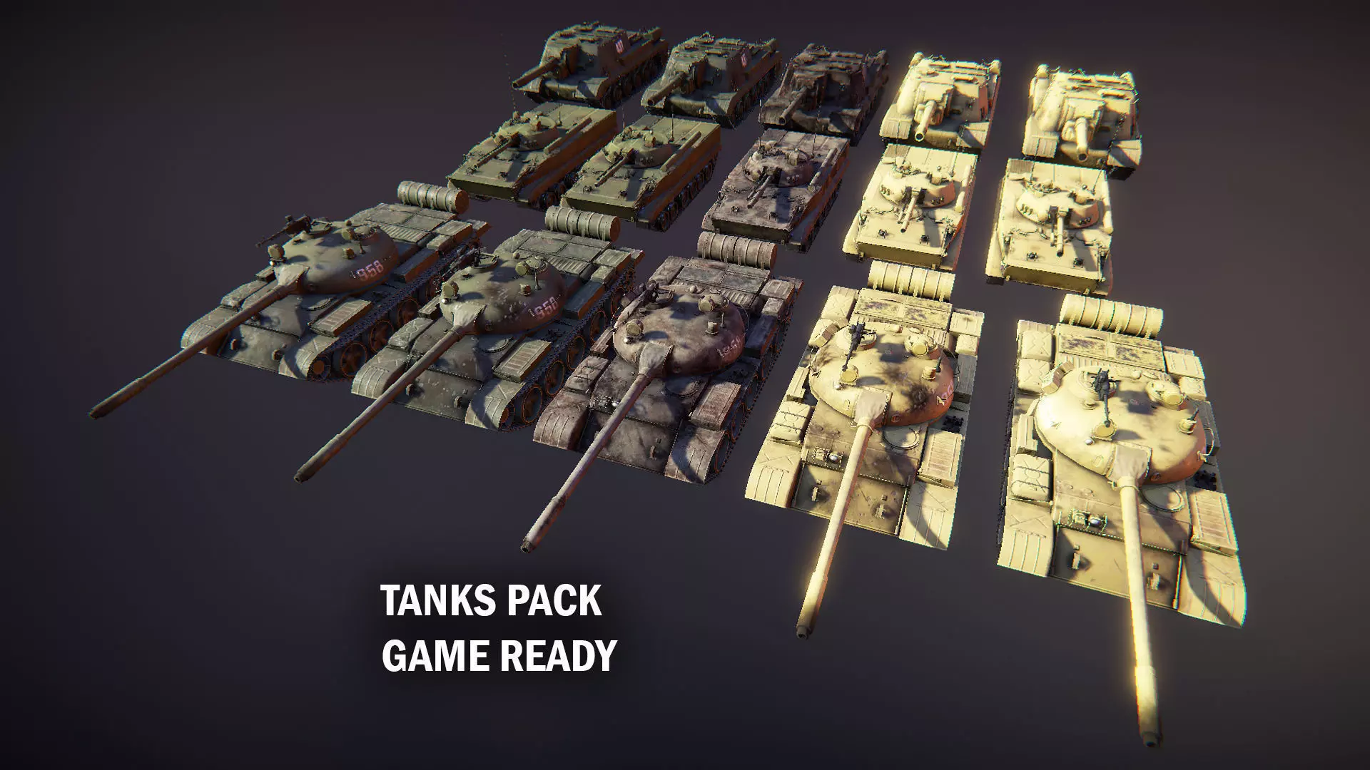 Tanks pack Low-poly 3D model