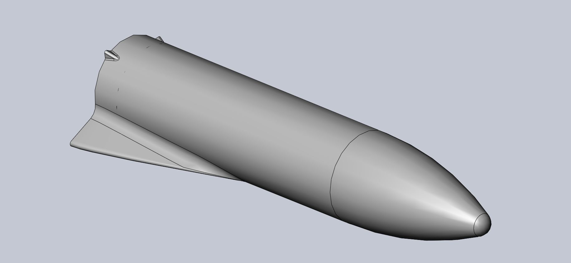 Printable Space-X BFR Mars Rocket Aerodynamics Model 3D print model_8