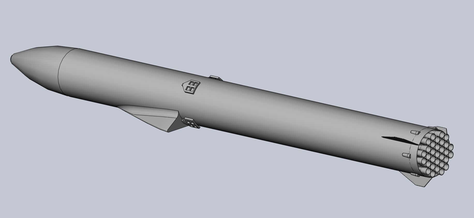 Printable Space-X BFR Mars Rocket Aerodynamics Model 3D print model_6