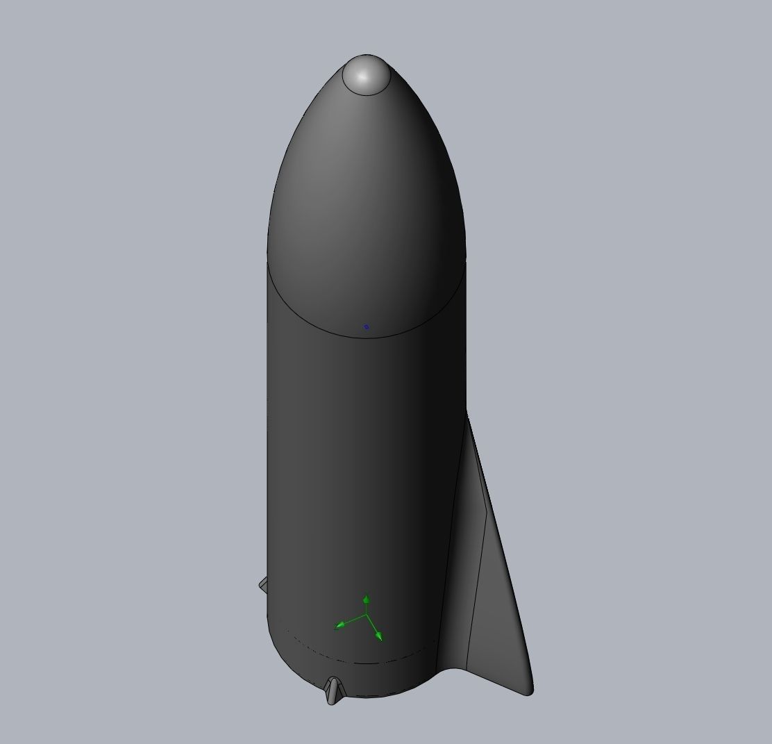 Printable Space-X BFR Mars Rocket Aerodynamics Model 3D print model_18