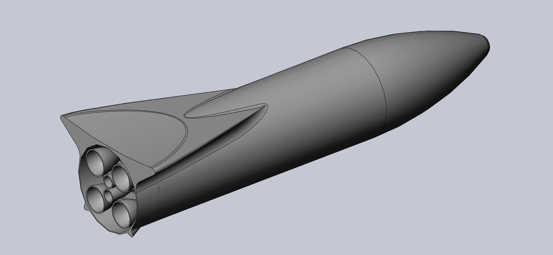 Printable Space-X BFR Mars Rocket Aerodynamics Model 3D print model_4