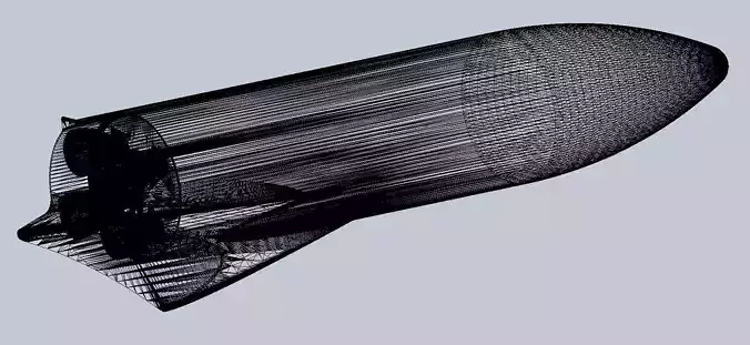 Printable Space-X BFR Mars Rocket Aerodynamics Model 3D print model