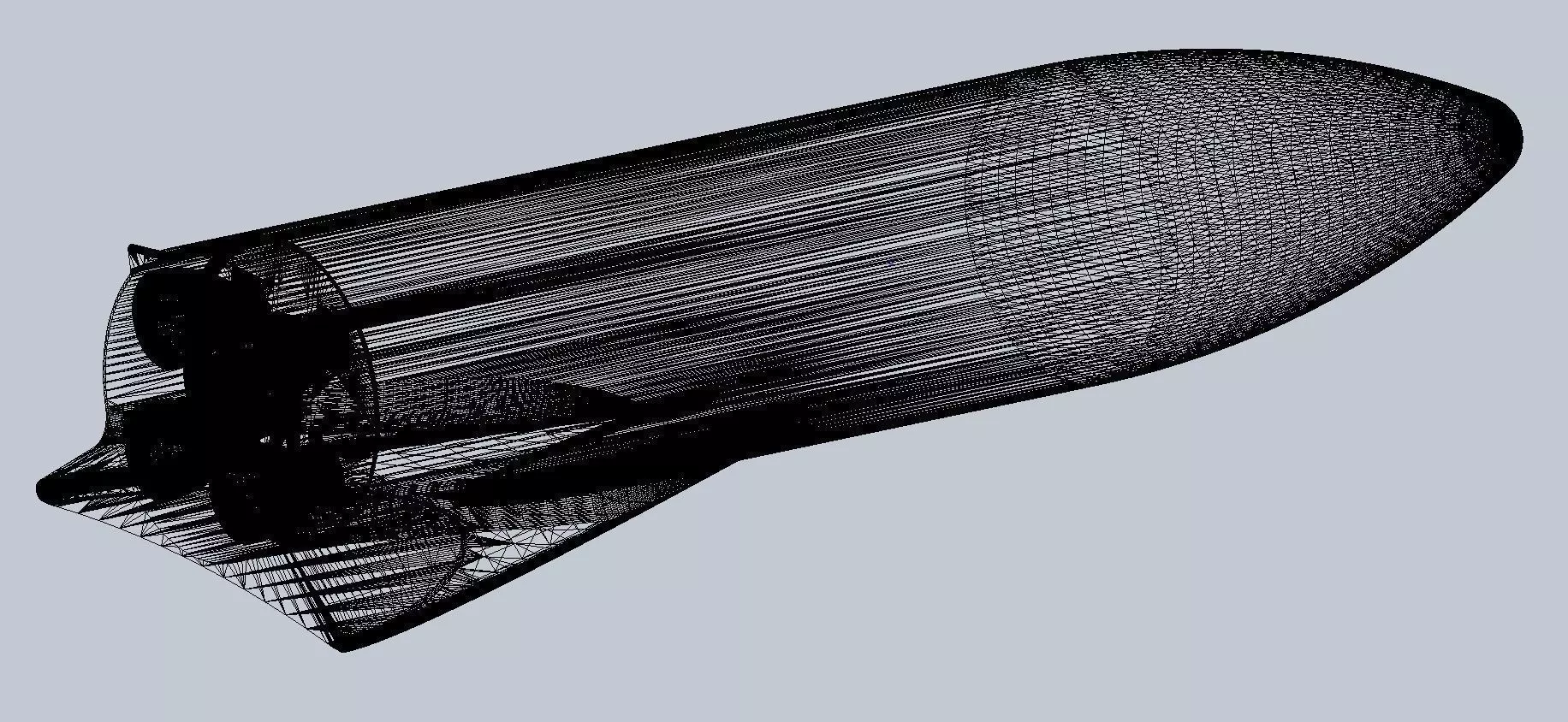 Printable Space-X BFR Mars Rocket Aerodynamics Model 3D print model_0