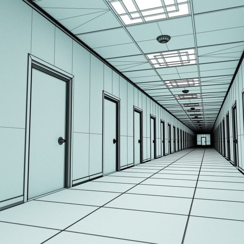 Matrix Hallway 3D model_11