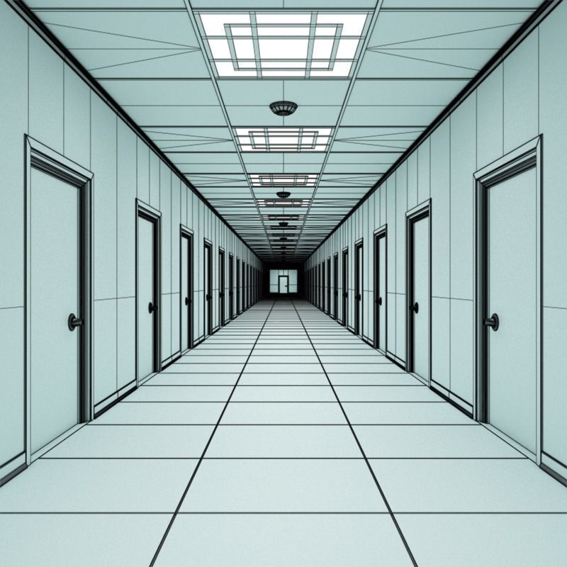 Matrix Hallway 3D model_13