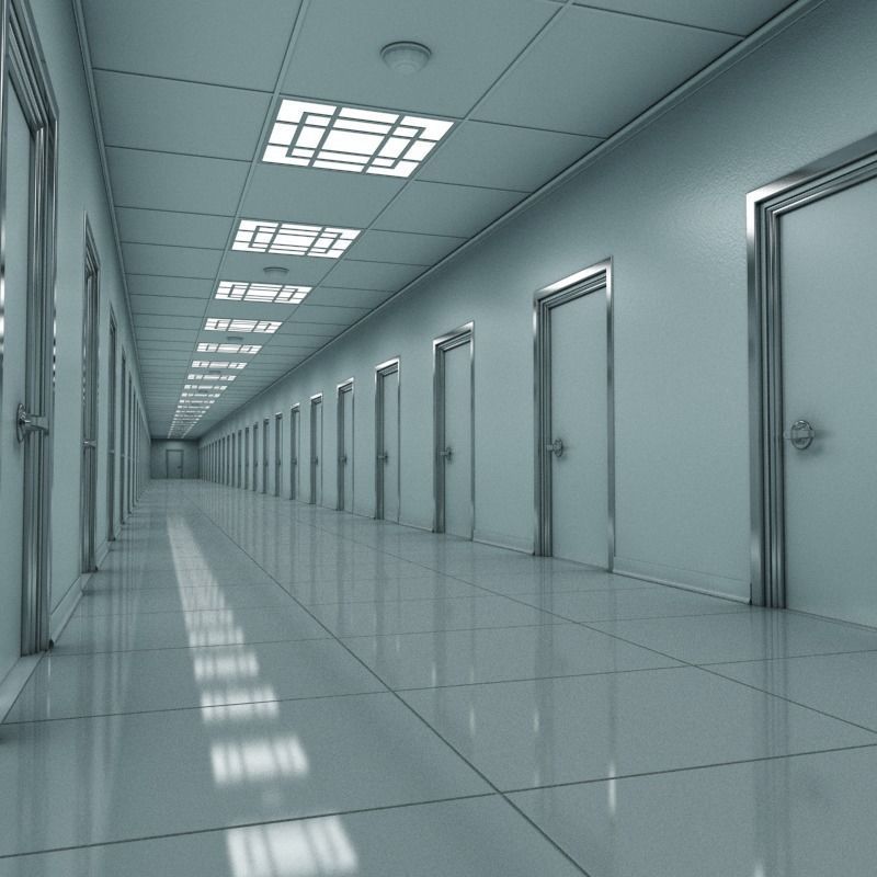 Matrix Hallway 3D model_2