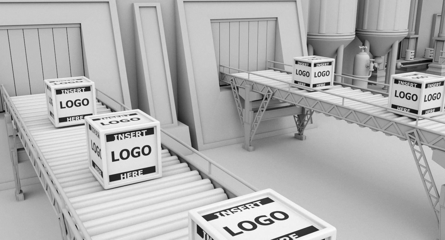 Interior Factory Scene 3D model_3