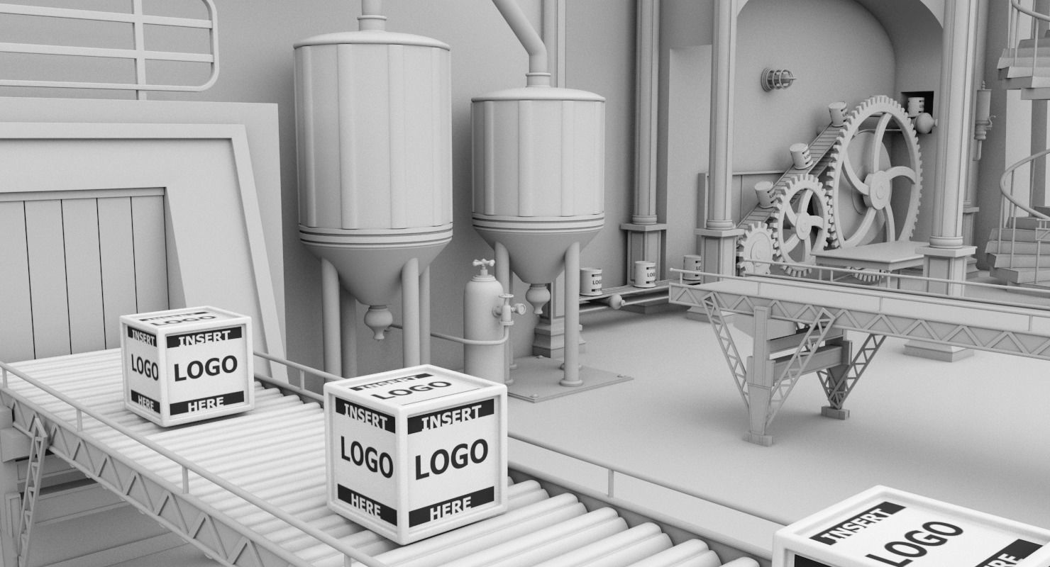 Interior Factory Scene 3D model_1