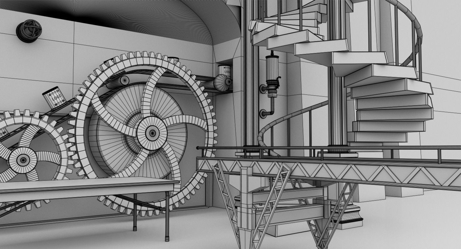 Interior Factory Scene 3D model_28