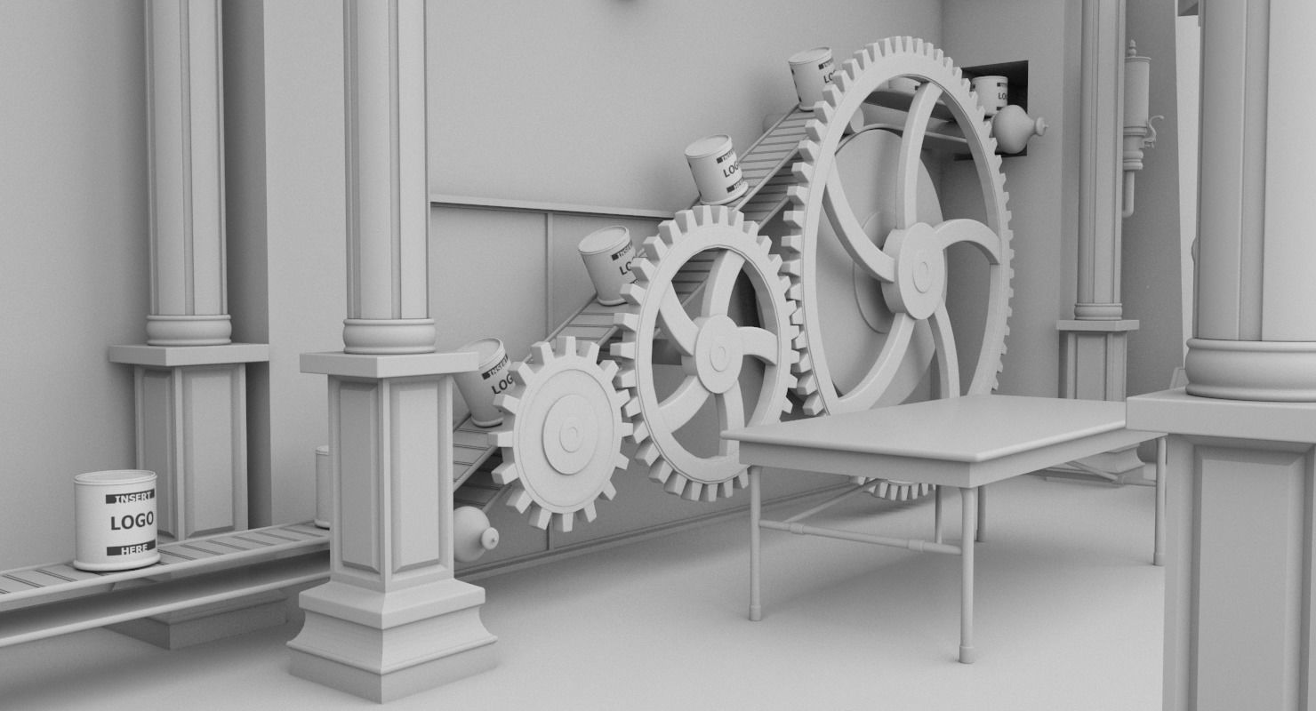 Interior Factory Scene 3D model_5